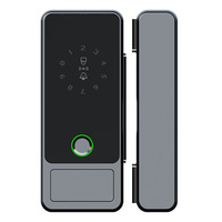Cerradura Inteligente para Puerta de Vidrio con WiFi, Sin Perforaciones, Marco de Aleación de Aluminio y ABS, con Huella Dactilar, Contraseña, Tarjeta y Llave, Venta al Por Mayor de Fábrica