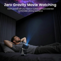 Projecteur de films LED haute luminosité 700 ANSI, intelligent Android 14, métal 270 °   Support pliable avec haut-parleur stéréo intégré, compatible 4K, pour cinéma maison