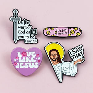 Venta al por mayor Spot Jesus Lapel Esmalte Pin Jesus Heals Esmalte Pin de solapa Fabricante Venta al por mayor Jesus Quotes Broche Pins de solapa - Product Image 5
