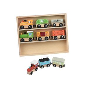Juguete de vehículo de madera para niños, caja de madera empacada, Mini tren, señal de tráfico, juguete cognitivo, aprendizaje temprano, Juguetes Educativos de madera para niños - Product Image 5