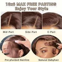 Parrucche Frontali in Pizzo HD 13x6 Senza Colla, Capelli Umani Pronti all'Uso, Allineamento Cuticolare, Parrucche Frontali in Pizzo HD All'Ingrosso per Donne di Colore