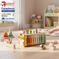 EDULAND OEM ODM CE CPC Mainan Kayu Montessori Multifungsi Edukasi Anak Permainan Ketuk Xylophone Belajar Memancing Mainan Bayi