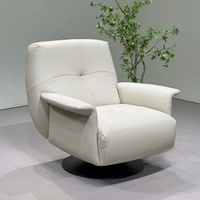 Chaise pivotante de salon en cuir rembourré, moderne et luxueuse, pour la maison ou le bureau – Offre spéciale