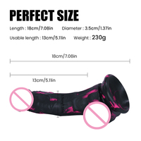 18cm Brauner PVC Flüssigsilikon Weicher 100% Wasserdichter Realistischer Dildo für Männer und Frauen