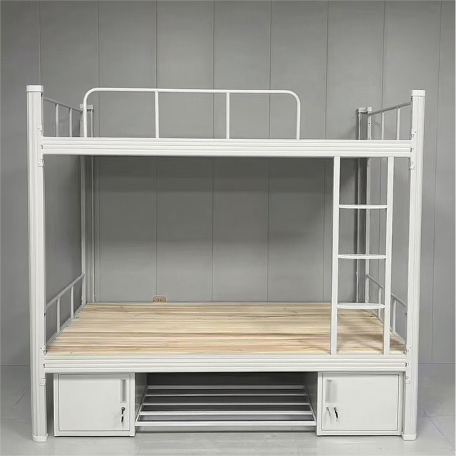 Modern Metal Bunk Bed for Dormitory Apartment School Use Staff Rest Bed Space-Saving Sturdy Steel Frame