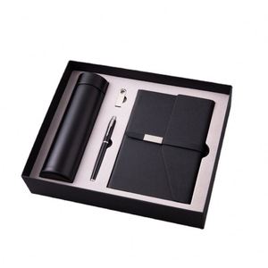 Regalos IStapromo, Cuaderno de Cuero PU A5 de Lujo con Logotipo Personalizado, Juego de Regalo con Bolígrafo, Taza Térmica y USB, Venta al Por Mayor Promocional - Product Image 1