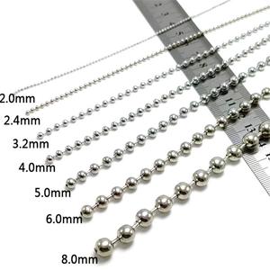 Hoge Kwaliteit Roestvrij Staal 304 Metalen Kralenkettingen Sleutelhanger Klassieke Stijl Kogelkraal Met Kleine Connectoren Sluitingen - Product Image 2