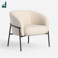 Fauteuil de bureau moderne rembourré en tissu avec pieds en métal, chaise individuelle pour réception commerciale, salle d'attente, immeuble de bureaux