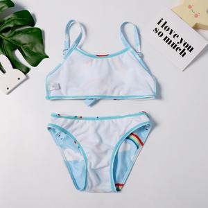 Traje de Baño de Dos Piezas para Mujer, Estilo Casual de Verano, con Volantes en las Mangas, Secado Rápido, Spandex/Poliéster, Color Sólido - Product Image 3