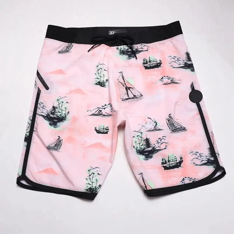 Factory custom 4 way stretch board shorts kids girls swimwear sublimation swim trunks