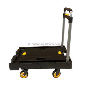 उच्च लोडिंग क्षमता 136 किलोग्राम पूरी तरह फोल्डेबल प्लेटफॉर्म स्टील हैंड ट्रक पोर्टेबल गोदाम ट्रॉली भंडारण के लिए पोर्टेबल गोदाम ट्रॉली - Product Image 3