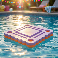 Table de Mahjong flottante bleu clair personnalisable, grande flottabilité, tapis de jeu de Mahjong en EVA imperméable avec support pour tuiles