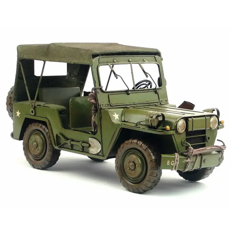 Zweiter Weltkrieg U. S. Armee Willis Jeep Modell Display Home Bar Coffeeshop Dekorationen Handwerk