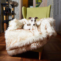 Couverture imperméable pour animaux de compagnie Chien Chat Lit Réaliste Fausse Fourrure Peluche Protecteur pour Meubles, Canapés, Voiture, Lit