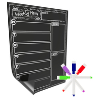 Papan Menu Mingguan Magnetik PVC Ramah Lingkungan, Dapat Dihapus, Daftar Belanja, Pengatur Catatan untuk Rumah dan Kantor