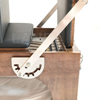 Reformer de Pilates Ajustable de Madera de Nogal Negro, Duradero, Mejora el Equilibrio Corporal para Entrenamientos en Casa y Gimnasio, Ecológico