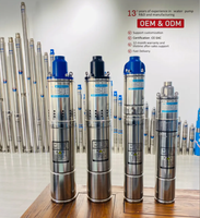 304 Edelstahl Mehrstufige Tiefbrunnen-Tauchpumpe 220V/380V Hochdruck-Bewässerungs-Bohrlochpumpe 5PS