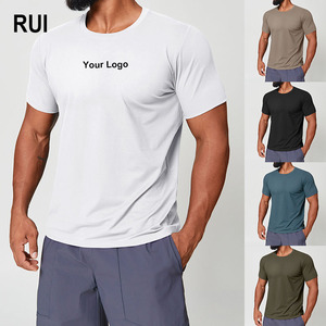 T-shirt d'été RUIQUWIN pour homme, séchage rapide, col rond, anti-humidité, décontracté, sport, couleur unie, basketball, tennis, randonnée - Product Image 1