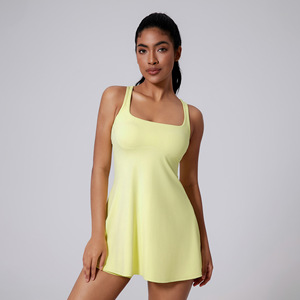 2025 nouvelle conception dames Golf Tennis porter 2 en 1 belle sangle arrière robe nue douce Padel robe avec poches - Product Image 3