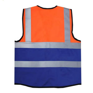 Gilet de sécurité réfléchissant à haute visibilité pour chantier, avec fermeture éclair, logo personnalisé, 120 g de polyester, plusieurs poches - Product Image 3