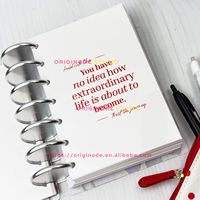 Insert d'agenda transparent personnalisé avec impression dorée pour classeur à 6 anneaux A5 A6 B5