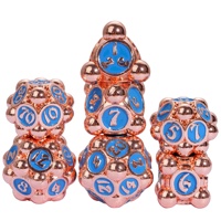 Lot de 7 dés polyédriques en métal durables faits à la main avec D20 pour jeux de rôle D&D - Adultes Dragons & Dungeons