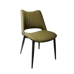 Home furniture modern design upholstered soft fabric dining chair hotel chair with high quality metal leg
