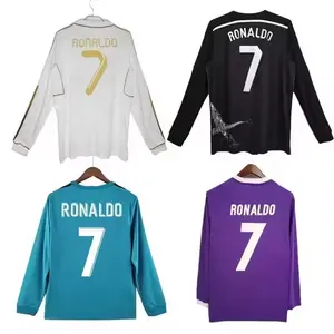 Retro 7 Ronaldo Klaar Om Te Verzenden Lange Mouw Voetbalshirt Thaise Kwaliteit Vintage Shirt Cr7 Madrids Voetbal Jersey