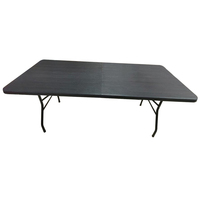 Vente en gros Table à manger rectangulaire portable en HDPE Table pliante en plastique pour les fêtes en plein air