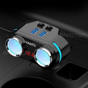 YANTU <b>12V</b>-24V Car Power <b>Socket</b> Car Charger 2USB Charging Port 3.1A QC3.0 Fast Charger Cordless - Product Image 3