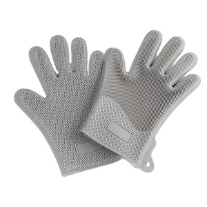 Guantes de silicona para lavar platos con cepillo integrado, guantes impermeables para limpieza de cocina, para lavar platos y bañar mascotas - Product Image 5