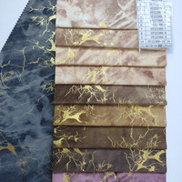 Nouveau design de style de luxe, tissu de velours avec impression de feuille d'or pour rideau