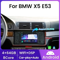 Autoradio Android MEKEDE 7 pouces avec lecteur, prise en charge du WiFi, du Bluetooth, de la navigation GPS, de la carte 4G LTE pour BMW X5 E53 9109 universel avec lecteur CD