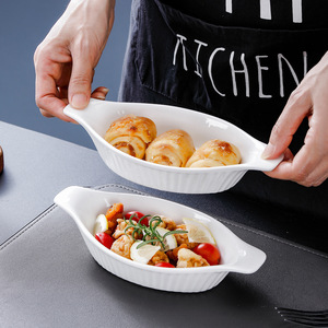 MIXWARES <span class=keywords><strong>Mini</strong></span> <span class=keywords><strong>plat</strong></span> de cuisson individuel en céramique <span class=keywords><strong>à</strong></span> double anse pour riz <span class=keywords><strong>gratin</strong></span>é au fromage, durable et antiadhésif - Product Image 4