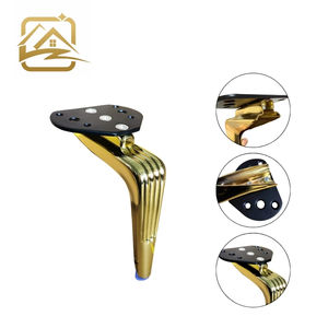 Venta al por mayor de fábrica: Patas de sofá modernas de metal sólido en forma de L de 15cm/18cm, negras, con tornillos para sofá cama y armario. - Product Image 2