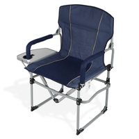 KingGear Outdoor Camping Picnic BBQ Chaises de réalisateur surdimensionnées Chaise pliante robuste avec table d'appoint