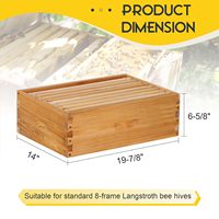 8-Waben-Mittelgroßer Super-Box-Bienenstock aus Holz mit wachsbeschichteten Rähmchen und Wachs-Grundplatten (unmontiert)