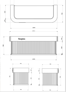 Bureau de réception commercial élégant et moderne en marbre haut de gamme avec éclairage LED pour salon de beauté, salon de thé et comptoir de bar - Product Image 2