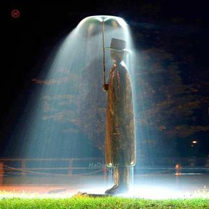 Giardino esterno fusione bronzo Jean <span class=keywords><strong>Michel</strong></span> Folon statua ombrello uomini fontana scultura - Product Image 3