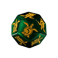 En stock, Vente chaude : Ensemble de dés polyédriques faits main de 16 mm, gravés sur mesure, motif œil de chat vert D20 D6, avec boîte, pour jeux de rôle DND