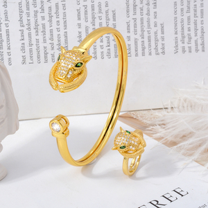 Bracelet jonc en or plaqué 18 carats de haute qualité, à la mode, ouvert, réglable, populaire, pour les doigts - Product Image 4