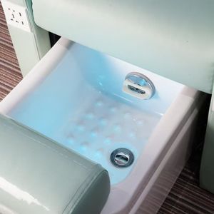 Sillón de Pedicura Azul Cielo Moderno y Lujoso para Salones de Uñas, Ajustable, Eléctrico, con Masaje por Vibración, Lámpara LED de 7 Colores, Automático, sin Tuberías - Product Image 6