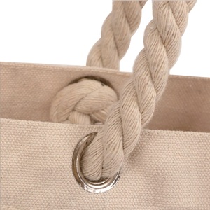 <b>Foldable</b> Customized Cotton Rope Handle Canvas <b>Beach</b> <b>Bag</b> Tote - Product Image 3