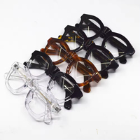 Lunettes optiques japonaises faites à la main en acétate italien gris-bleu, monture pleine tendance pour la lecture, verres transparents