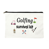 Trousse de survie de golf à motif dessin animé, trousse de maquillage extra large personnalisée avec fermeture éclair, pochette de rangement de voyage pour cosmétiques, enterrement de vie de jeune fille