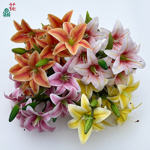 Silk Lily Artificial <b>Flowers</b> 12-Headed Multi Color Home Decor Waterproof Modern Style Floor <b>Ornament</b> Cross Border Trade - Product Image 1