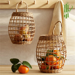 ตะกร้าหวายพร้อมหูหิ้วอเนกประสงค์เป็นมิตรต่อสิ่งแวดล้อม, ตะกร้าสานด้วยมือทำจากไม้ไผ่ใช้ซ้ำได้พร้อมที่จับเป็นมิตรต่อสิ่งแวดล้อมความจุ0.2กก. - Product Image 6