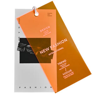 Étiquettes à suspendre en PVC transparent givré orange personnalisées Étiquettes en carton blanc mat en papier imprimant votre propre logo avec ficelle - Product Image 1