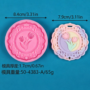 Moule en silicone pour diffuseur de parfum en plâtre en forme de fleur, tulipe, pour désodorisant, tablette de cire, savon artisanal - Product Image 3
