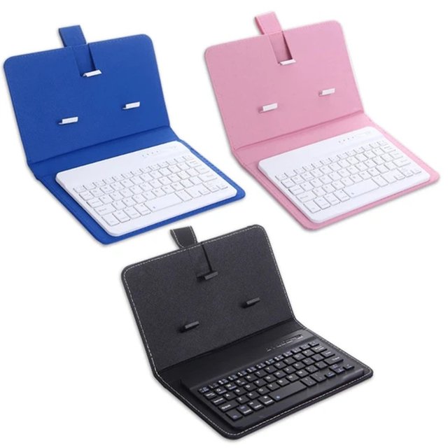 3 in 1 Portable Protective Cover with Wireless Keyboard PU Leather Case for Mobile Phone USB Interface